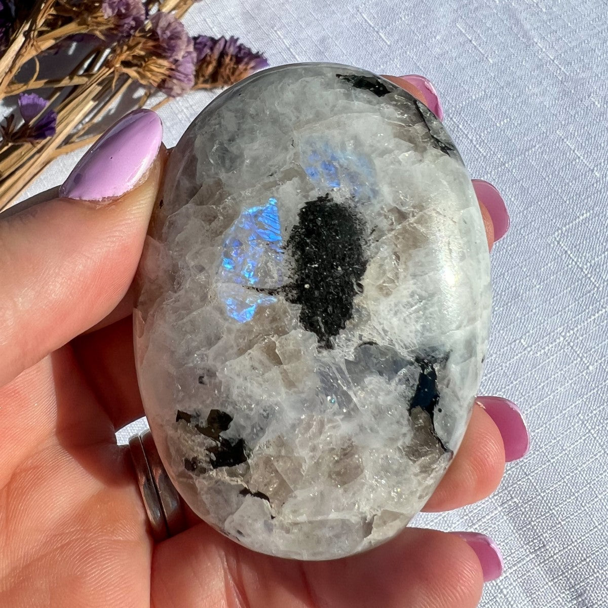 Rainbow Moonstone Palmstone