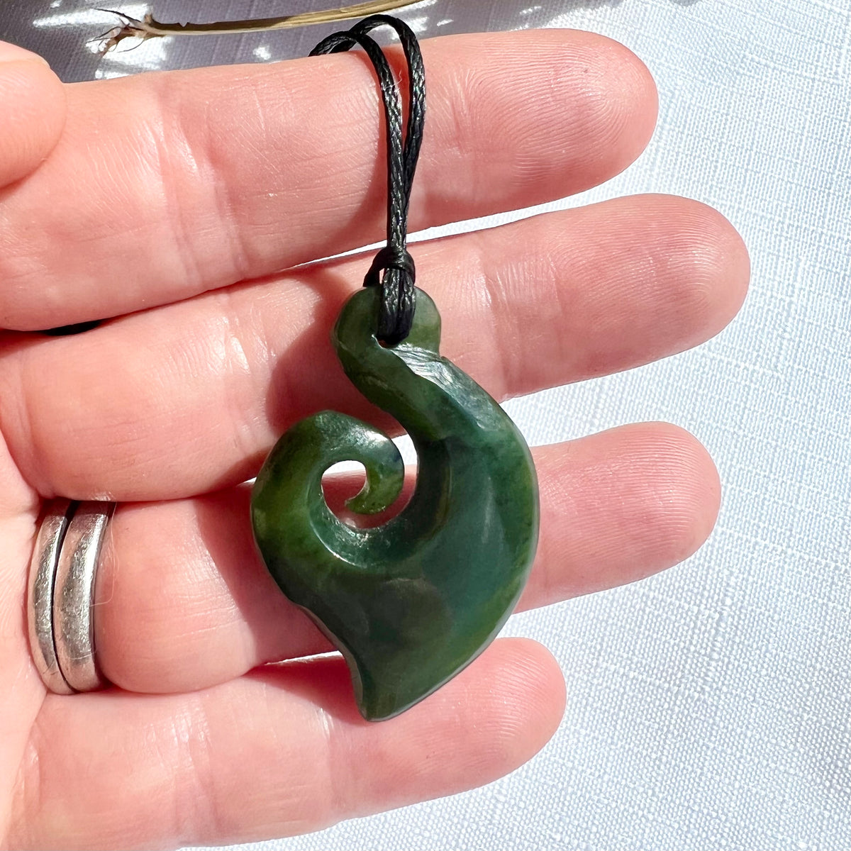 New Zealand Greenstone Koru Pendant 35mm Authentic Pounamu