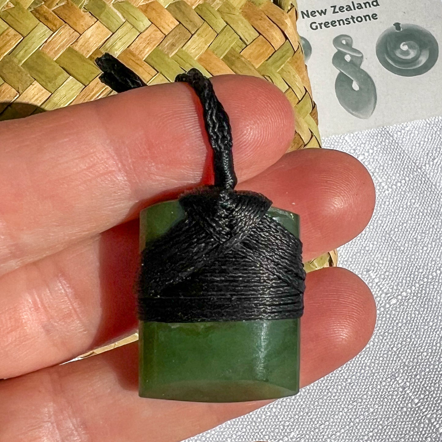 New Zealand Greenstone Toki 27x21mm