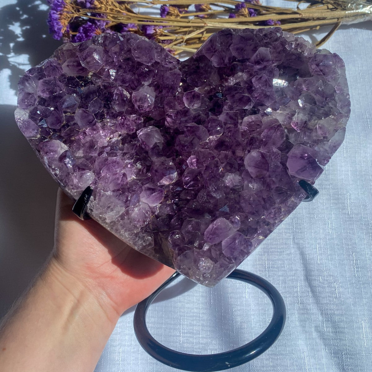 Amethyst Cluster Heart on Stand