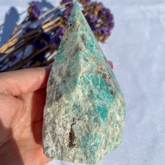 Amazonite Cut Base Polished Point