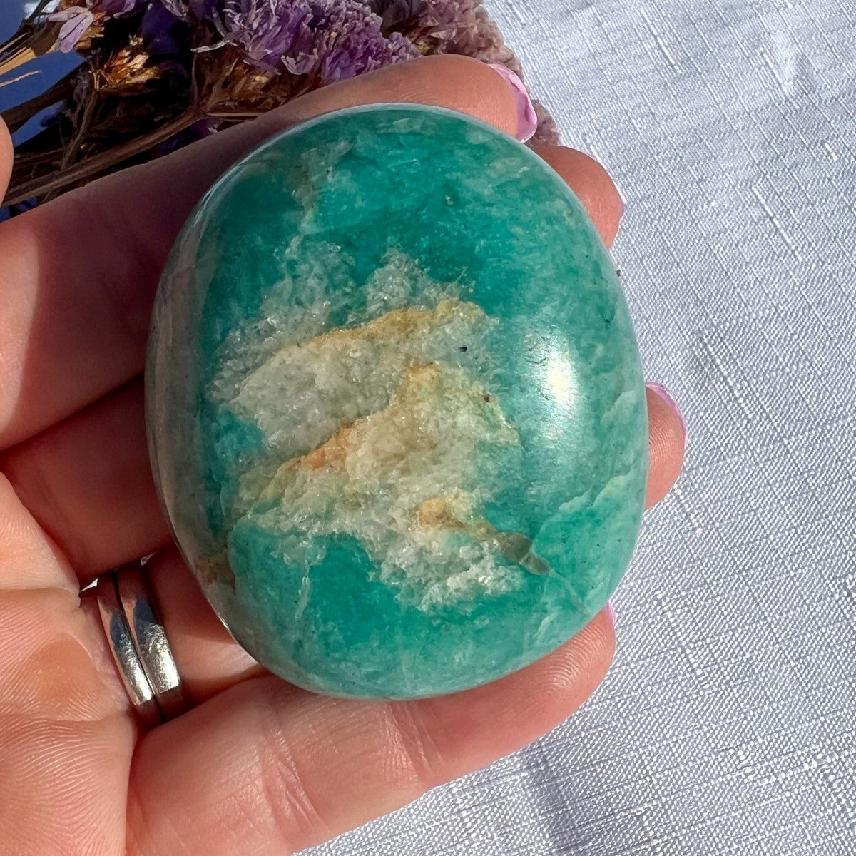 Amazonite Palm Stone