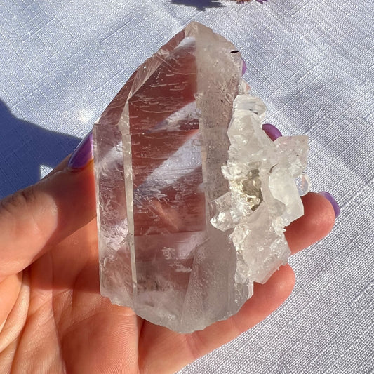 Clear Quartz Point with Cluster