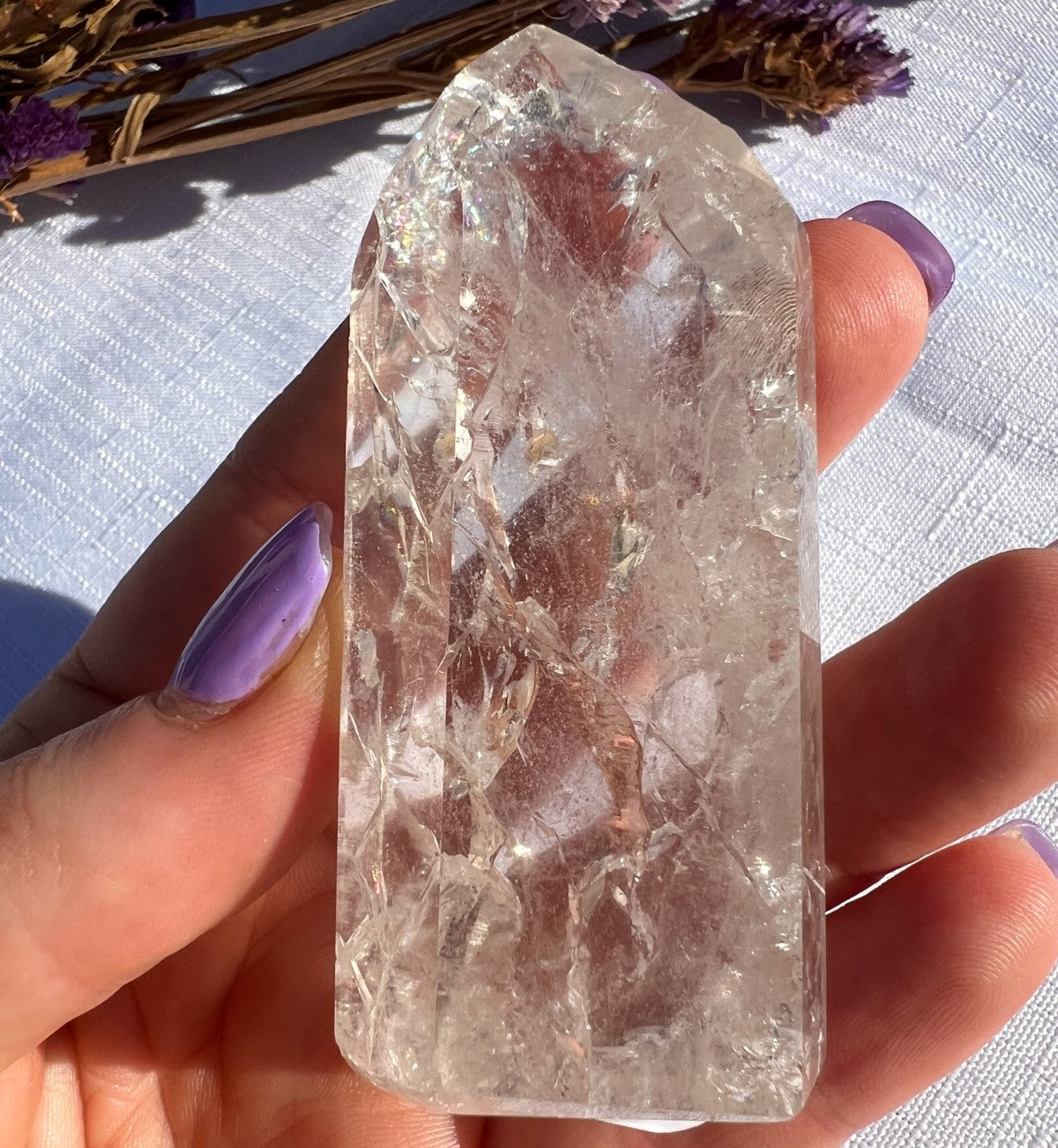 Crackle Quartz Standing Point