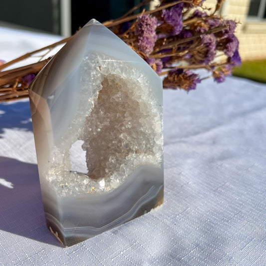 Druzy Agate Tower