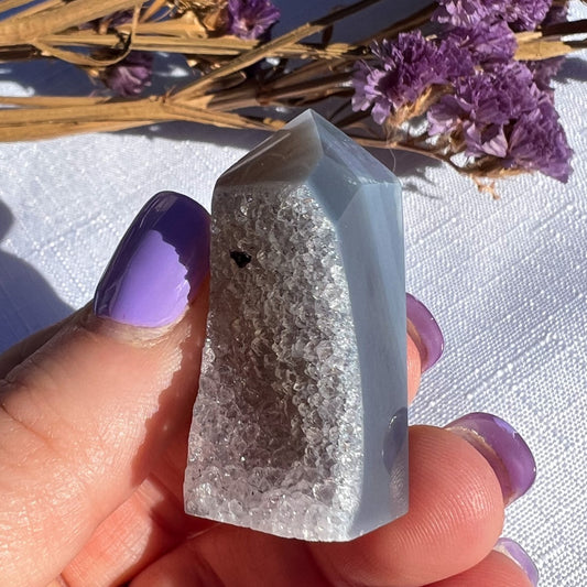 Druzy Banded Agate Point  Mini