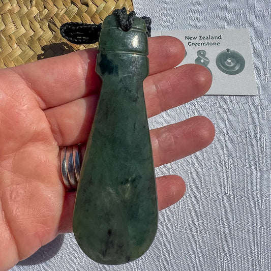 NZ Greenstone Mere Pendant 90mm – Authentic Pounamu Gift