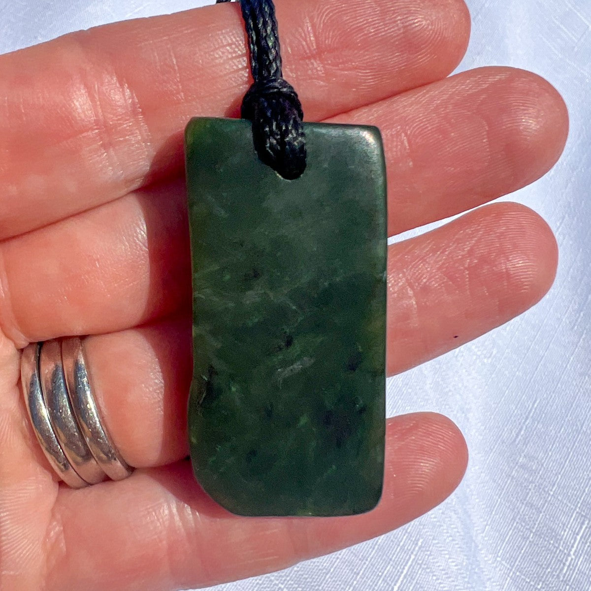 Authentic NZ greenstone offcut pendant on adjustable cord – handmade pounamu necklace from New Zealand, available in Australia