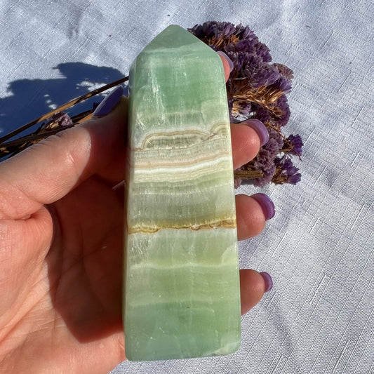 Pistachio Calcite Tower