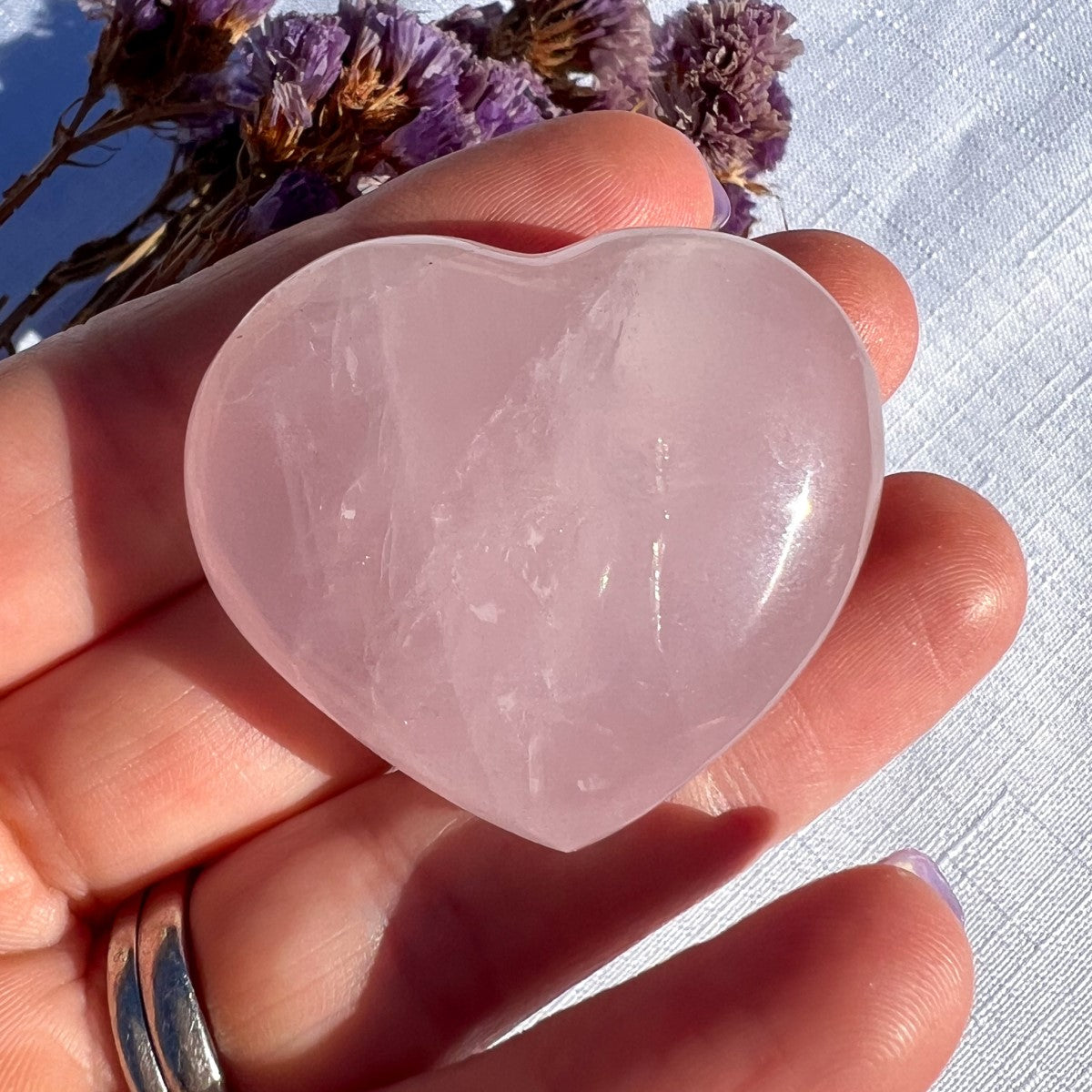 Rose Quartz Heart  Mini