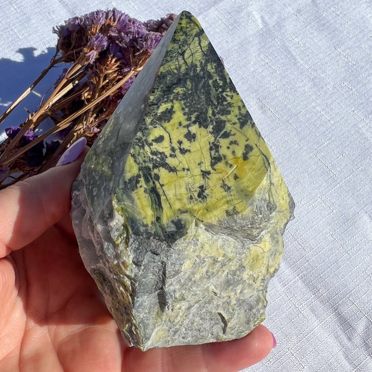 Seprentine Polished Cut Base Point
