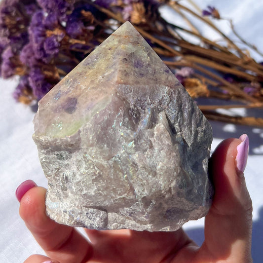 Aura Chevron Amethyst Cut Base Point