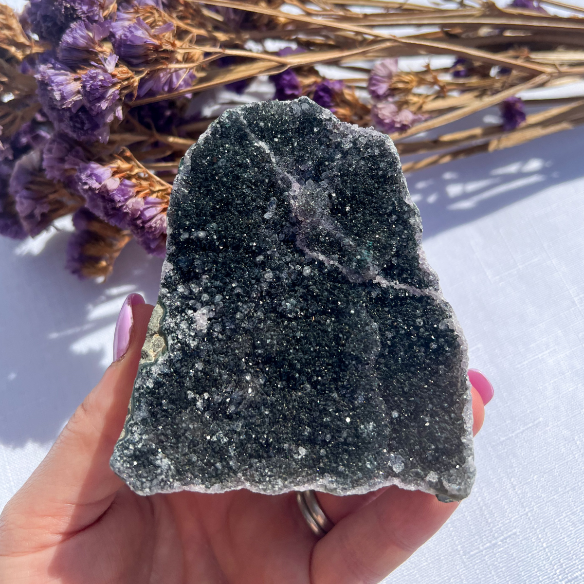 Black Amethyst  Standing Cluster