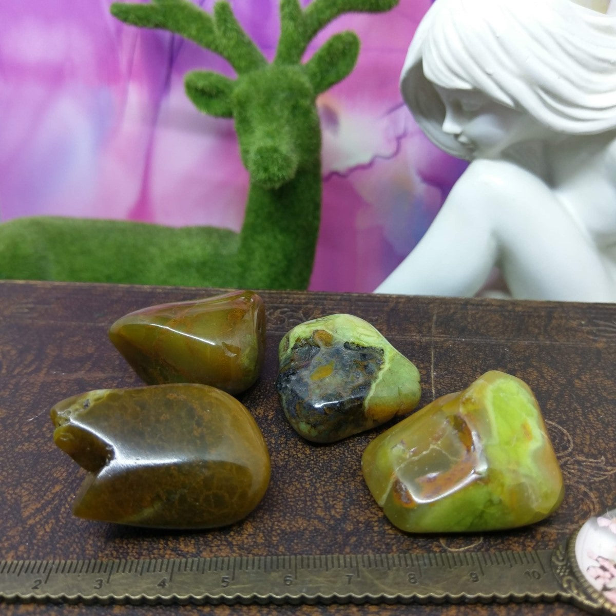 Green Opal Tumbled Stones - Lrg.