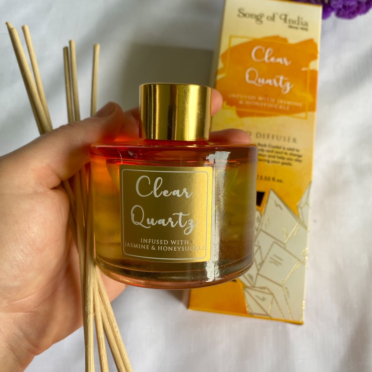 Clear Quartz Crystal Infused Reed Diffuser