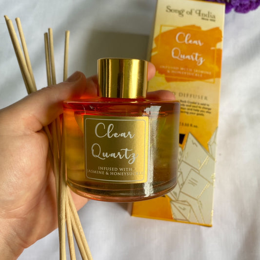 Clear Quartz Crystal Infused Reed Diffuser