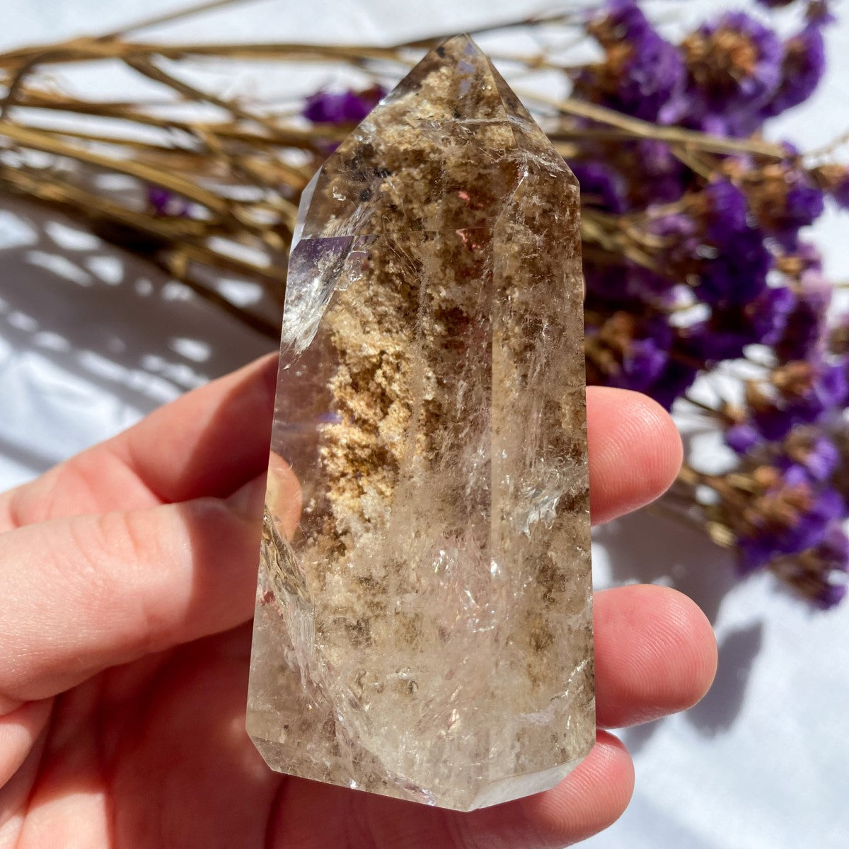 Clear Quartz with Inclusion Generator Point