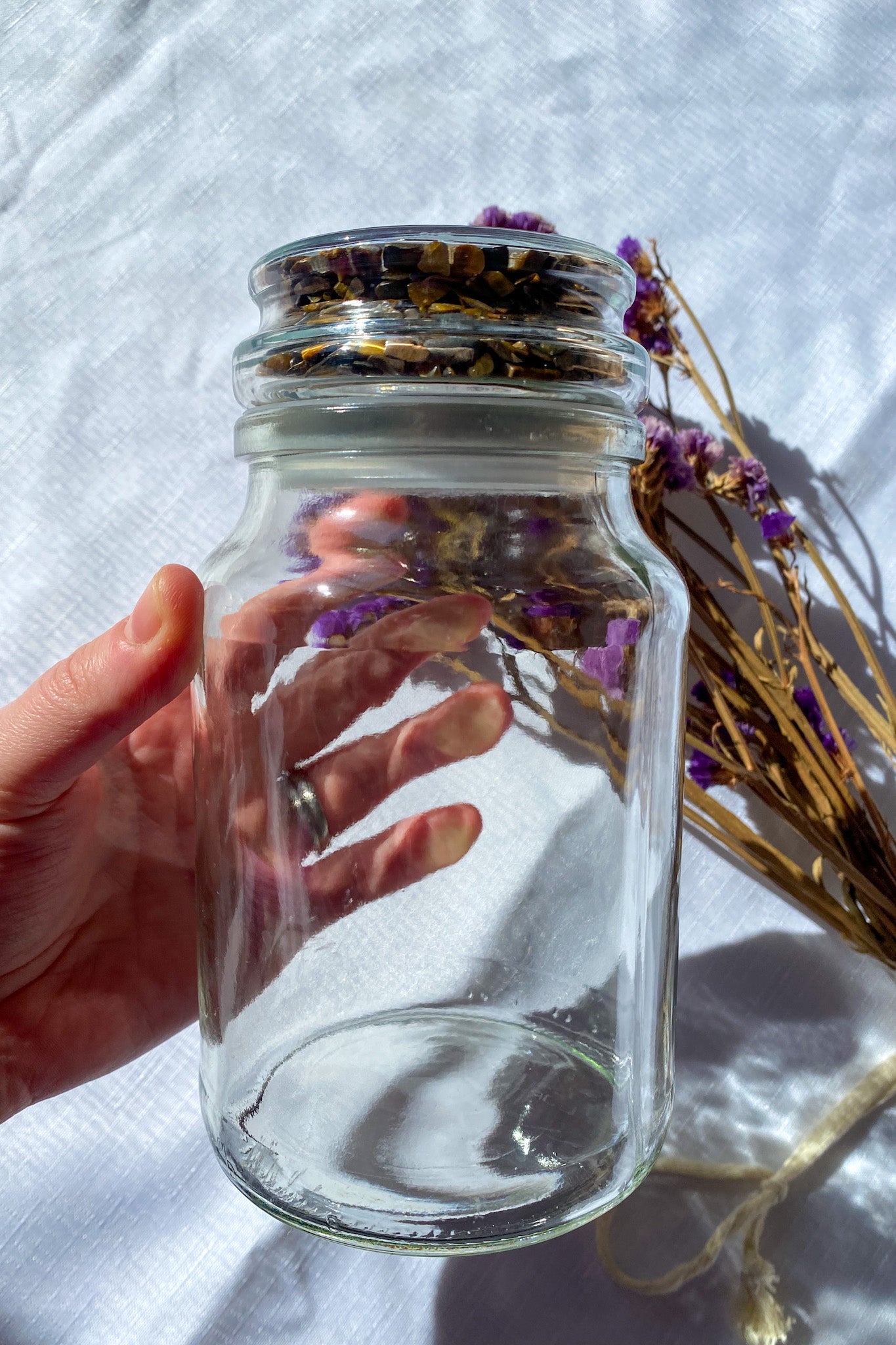 Crystal Storage Jar - Tiger Eye