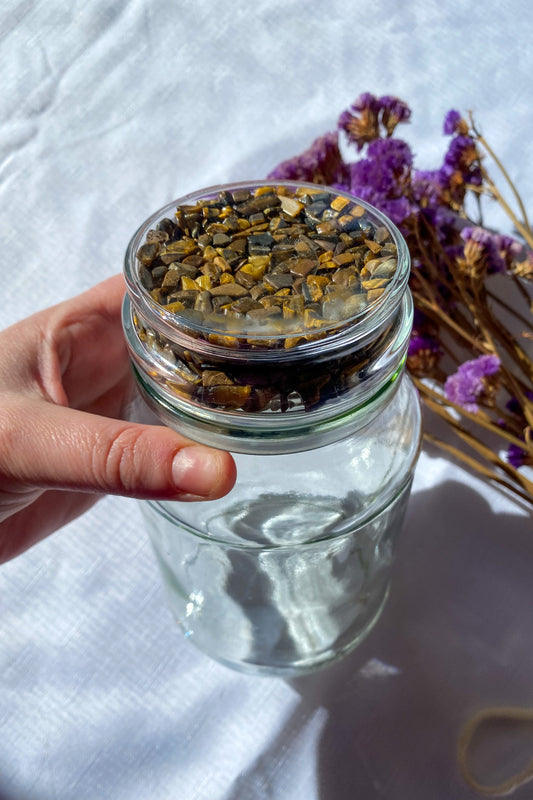 Crystal Storage Jar - Tiger Eye