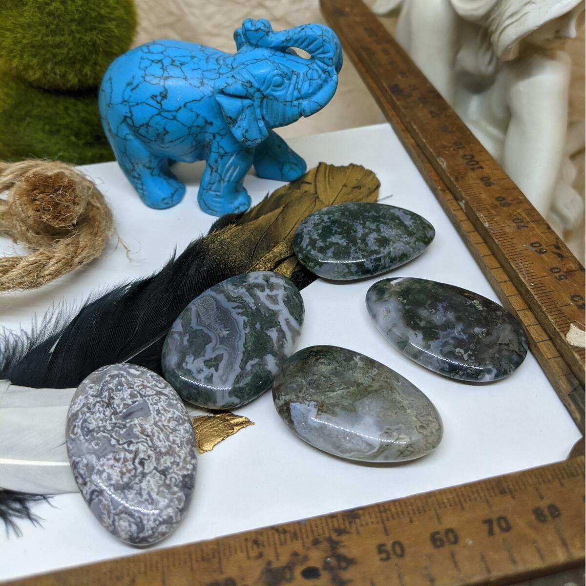 Green Moss Agate | Pocket Palmstone