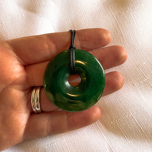 New Zealand Greenstone Donut Pendant 40mm