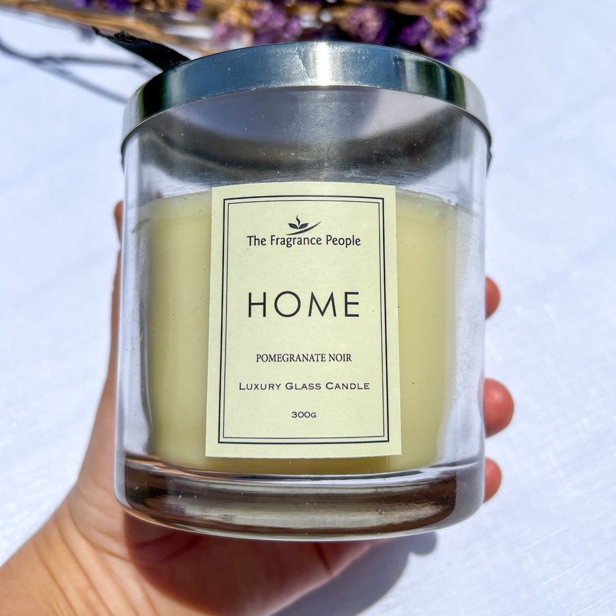 Home Pomegranate Noir Luxury Glass Candle 300g