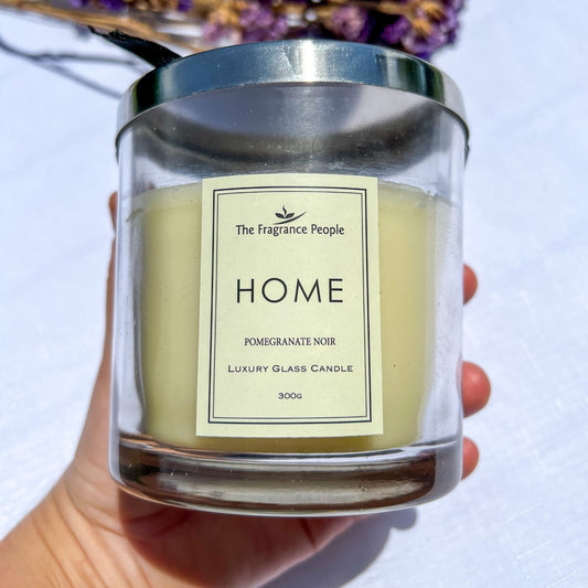Home Pomegranate Noir Luxury Glass Candle 300g