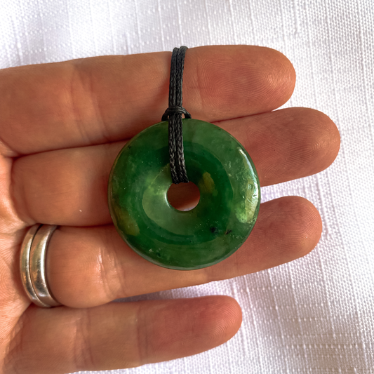 New Zealand Greenstone Donut Pendant 30mm