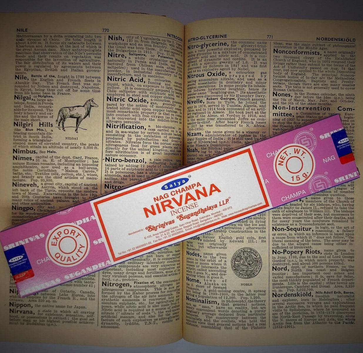 Nag Champa Nirvana (Satya) - Incense Sticks.