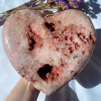 Pink Amethyst Druzy Heart