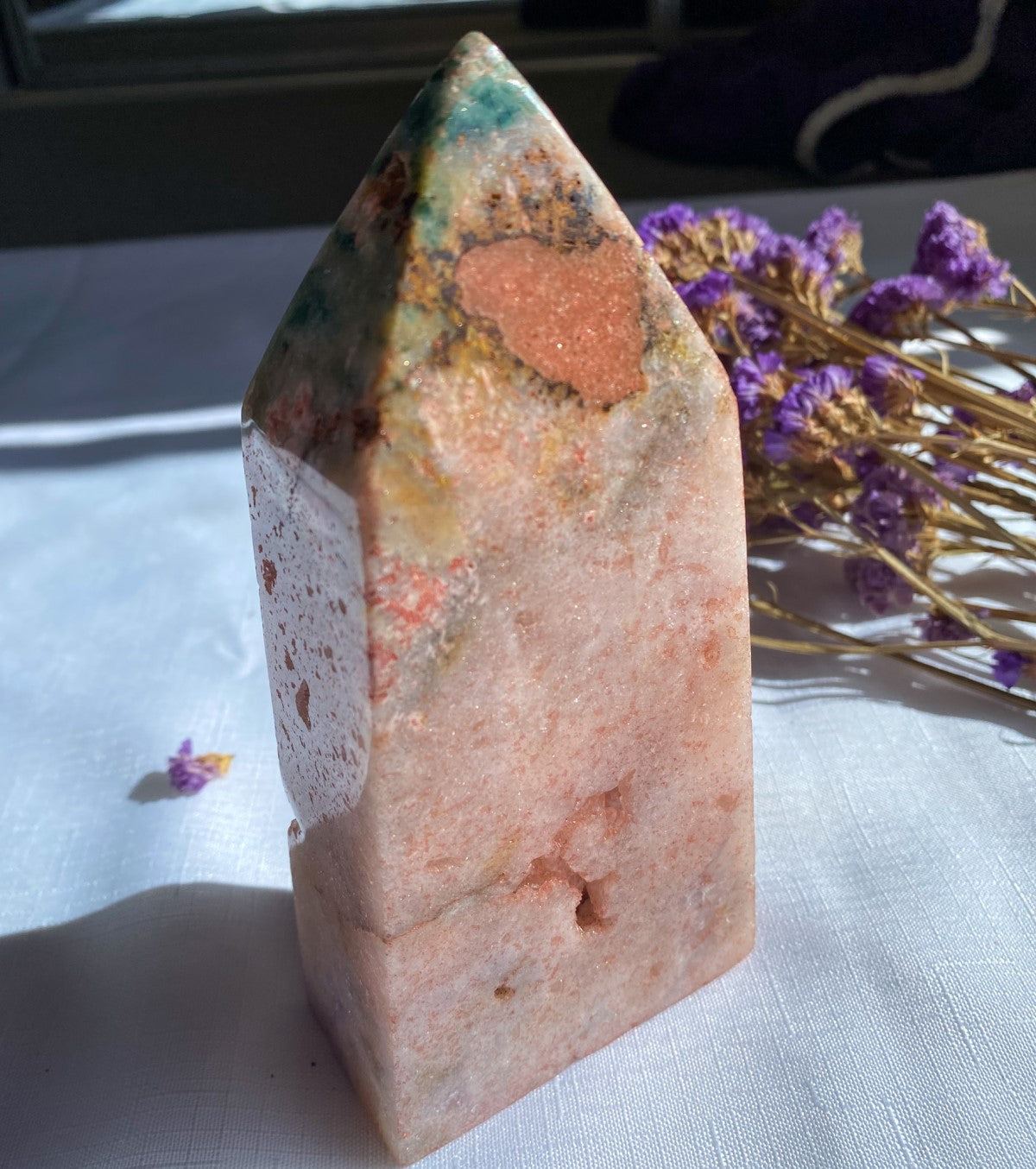 Pink Amethyst Druzy Point