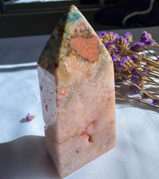 Pink Amethyst Druzy Point