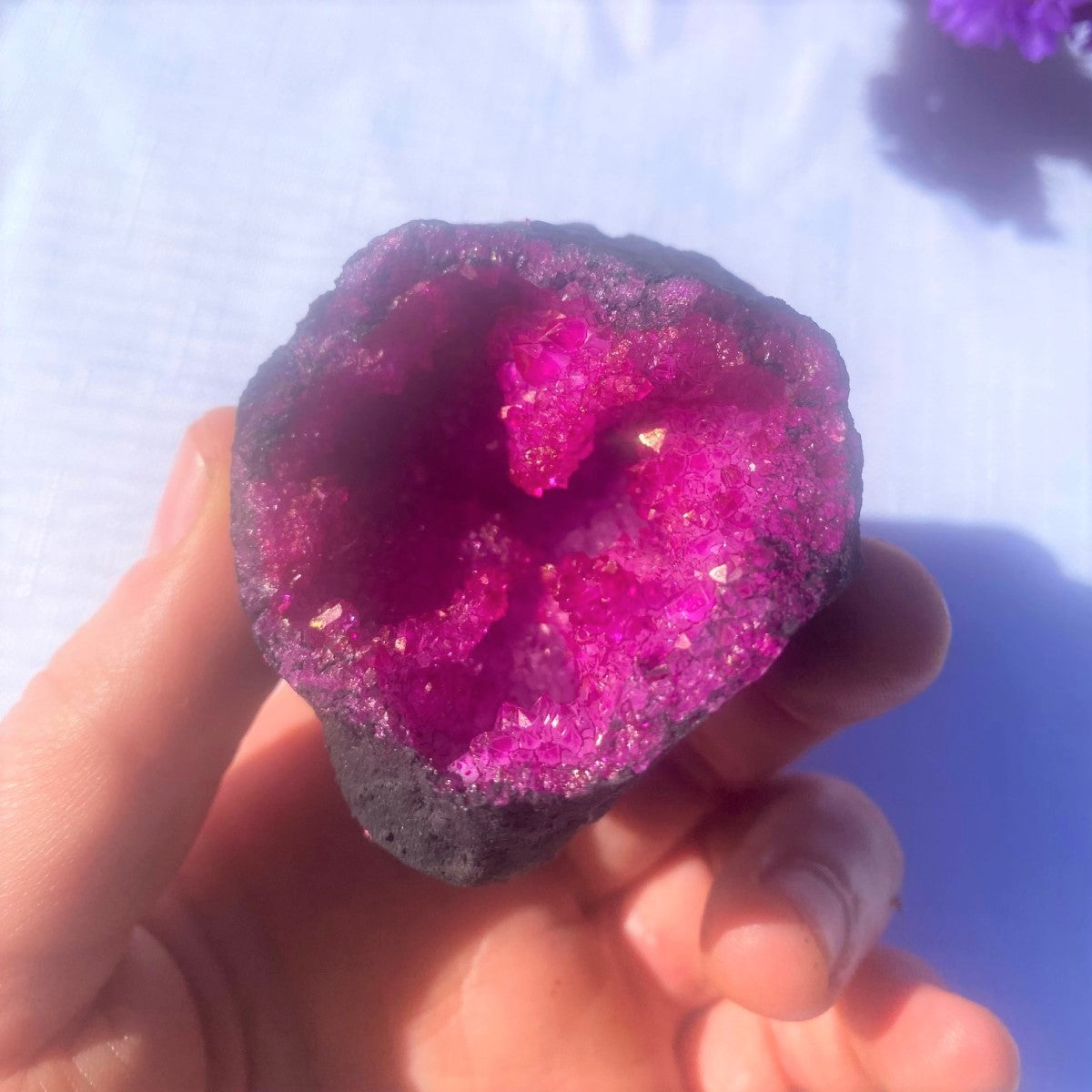 Pink Quartz Geode - Half
