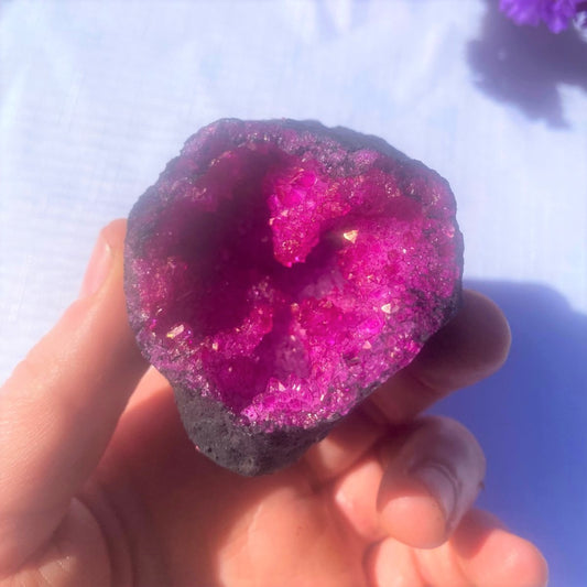 Pink Quartz Geode - Half