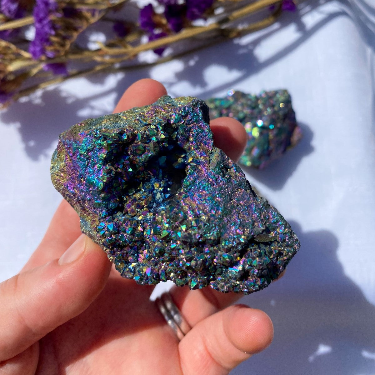 Rainbow Titanium Aura Quartz - Small