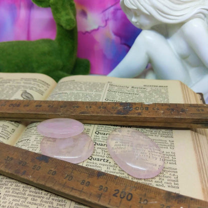 Rose Quartz Palm Stones - Small.