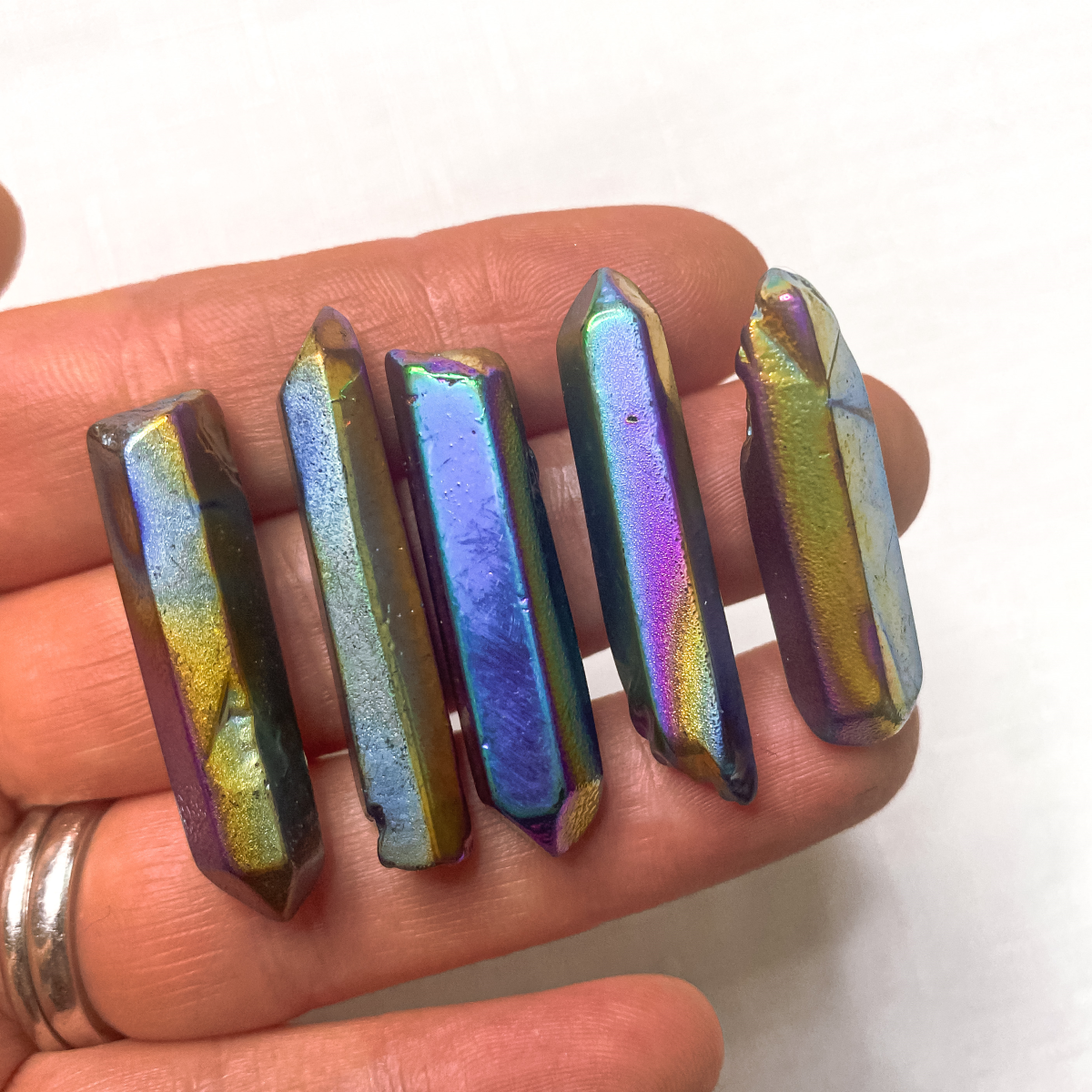 Titanium Aura Quartz Pieces | Small