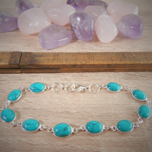 Turquoise & 925 Sterling Silver Bracelet.
