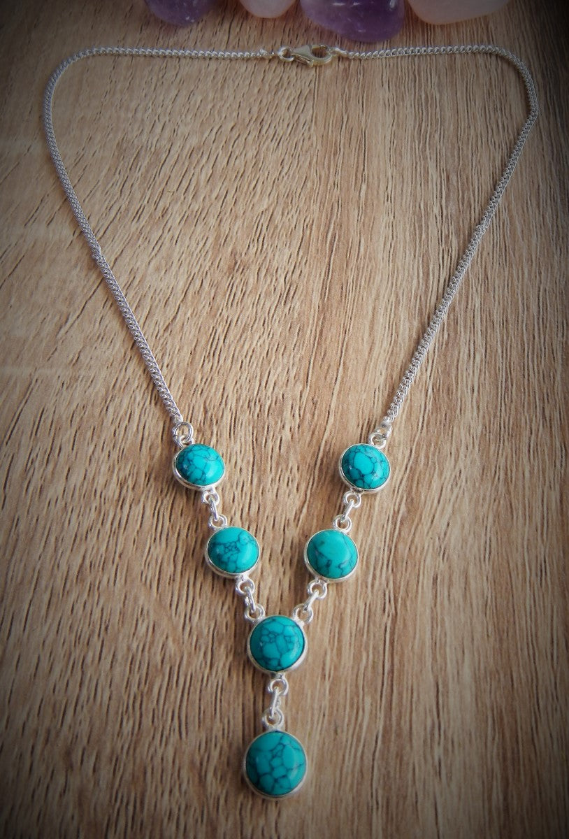 Turquoise & 925 Sterling Silver Necklace.
