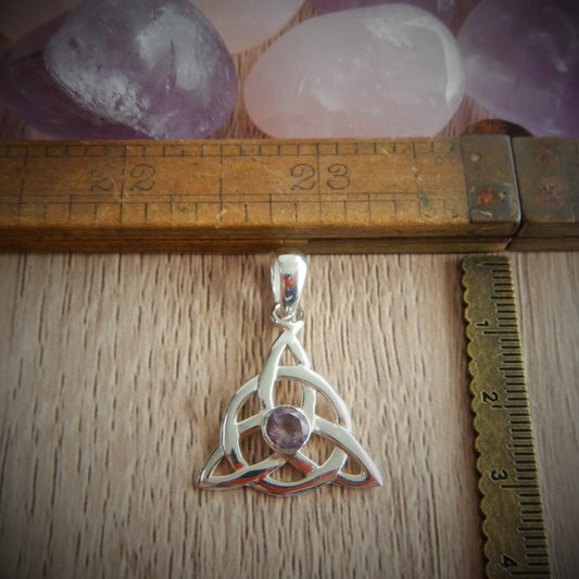 Amethyst & 925 Sterling Silver Pendant.
