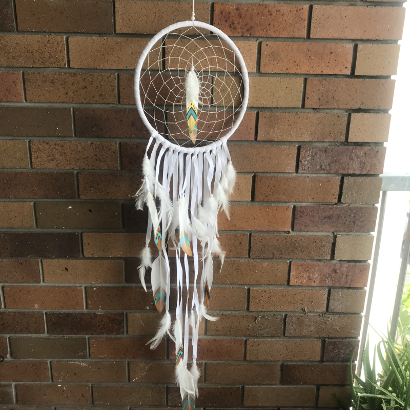 Painted Gold & Turquoise Dream Catcher.